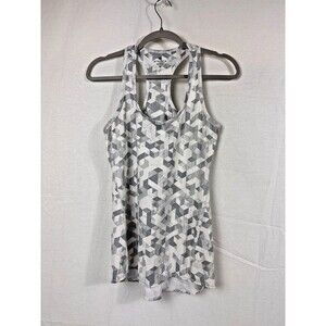 Athleta Racerback Tank Top, XS, Geometric, Grey and White